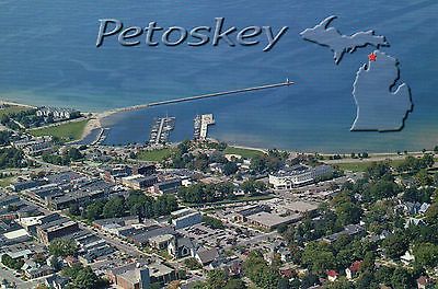 Aerial View of Petoskey on Little Traverse-Bay
